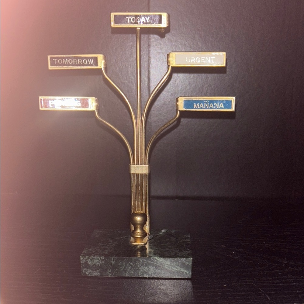 Gold and Black Desk Organizer